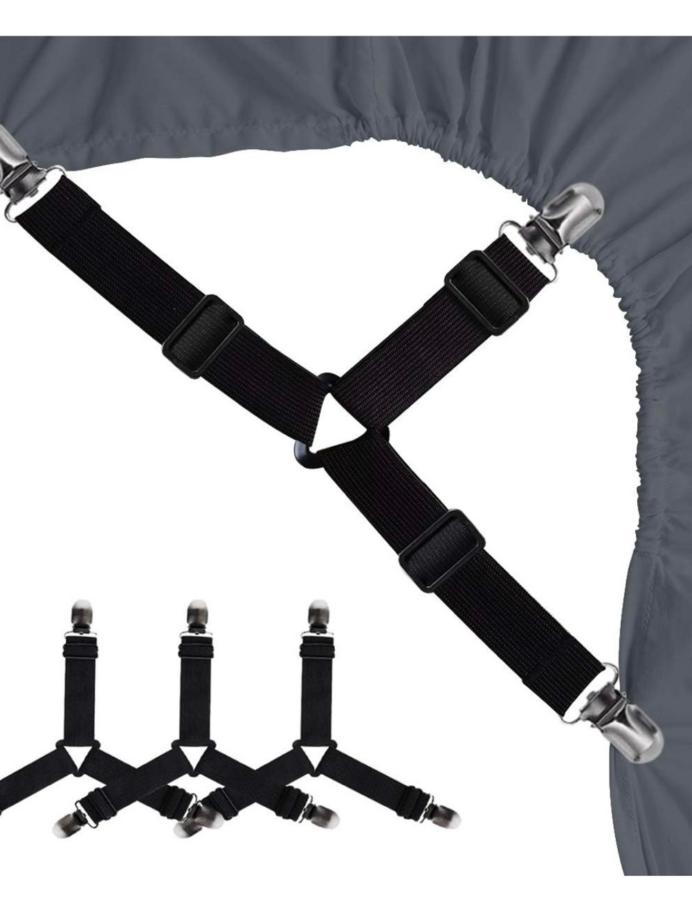 Bed Sheet adjustable strap Holders Straps Fasteners - 4 pieces